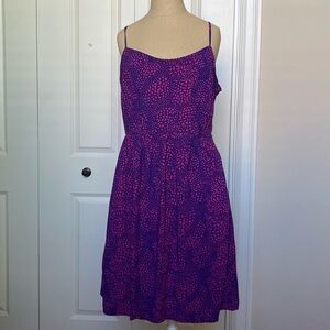 GAP Fit Flare Mini Dress Womens Blue/Pink Y2K 90’s Beach Ballet Core Size M